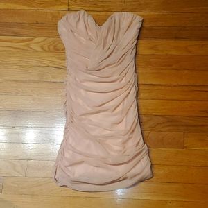 LUSH Pink Mesh Strapless Dress Size MEDIUM